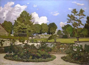 The Painter's Garden at Saint-Privé by Henri Harpignies - Oil Painting Reproduction