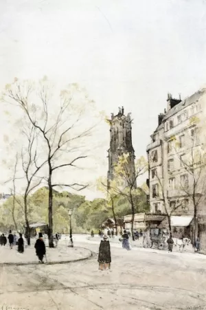 View of the Avenue Victoria Oil painting by Henri Harpignies