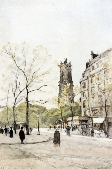 Main Product Photo of View of the Avenue Victoria Painting by Henri Harpignies