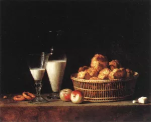 Still-Life with a Carafe of Barley Wine by Henri-Horace Roland De La Porte - Oil Painting Reproduction