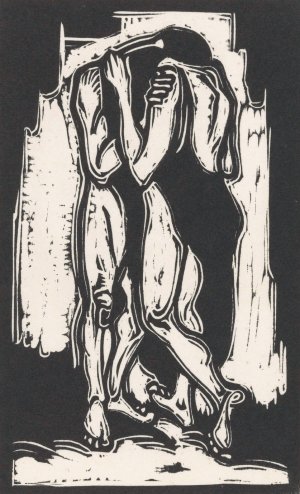 Man en vrouw die elkaar bij de schouders vasthouden by Henri Jonas Oil Painting