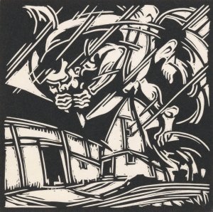 Personificatie van de wind bij een gebouw by Henri Jonas Oil Painting
