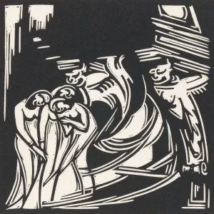 Twee fantasiefiguren bij drie vrouwen by Henri Jonas Oil Painting