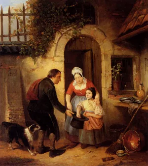 An Offering by Henri Joseph Gommarus Carpentero Oil Painting