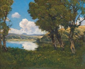 Au Bord Du Lac by Henri-Joseph Harpignies Oil Painting