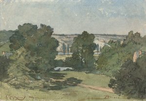 Briare by Henri-Joseph Harpignies Oil Painting