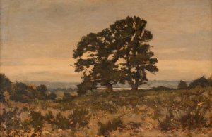 Deux arbres en lisiere de foret by Henri-Joseph Harpignies Oil Painting