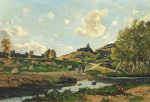 La Chapelle Sainte etienne by Henri-Joseph Harpignies Oil Painting