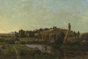 Landscape in Auvergne by Henri-Joseph Harpignies Oil Painting