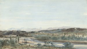 Landscape with a River Valley in the South of France by Henri-Joseph Harpignies Oil Painting