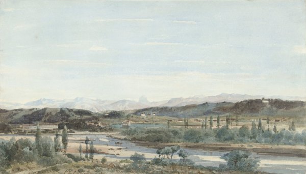 Landscape with a River Valley in the South of France  by Henri-Joseph Harpignies - Hand-Painted Oil Painting Reproduction