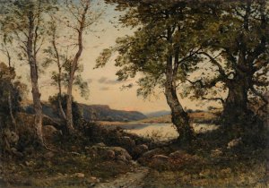 L'Aurore by Henri-Joseph Harpignies Oil Painting
