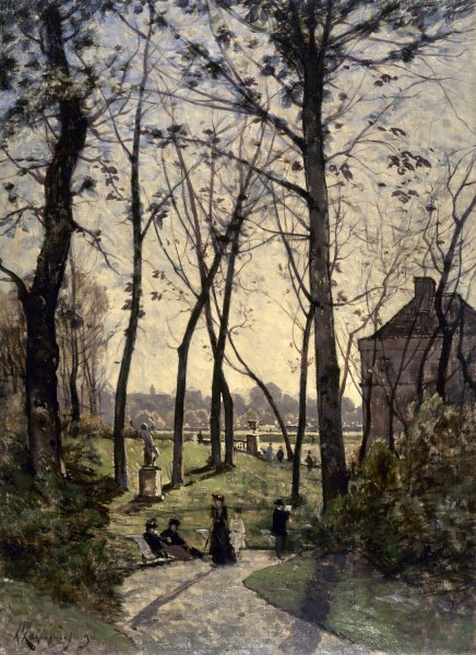 Le jardin du Luxembourg  by Henri-Joseph Harpignies - Hand-Painted Oil Painting Reproduction
