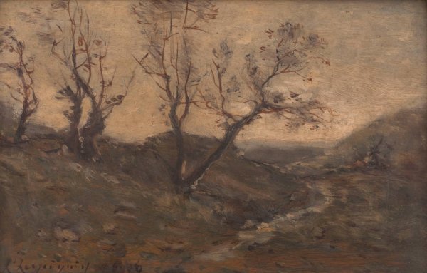 Le ruisseau  by Henri-Joseph Harpignies - Hand-Painted Oil Painting Reproduction