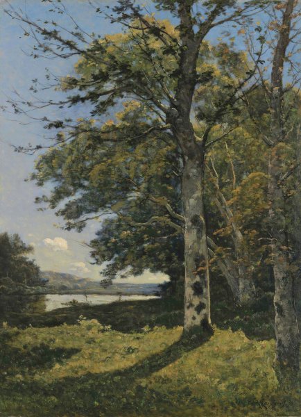 Main Product Photo of Les Bords De L'yonne  Painting by Henri-Joseph Harpignies