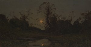 Moonrise by Henri-Joseph Harpignies Oil Painting