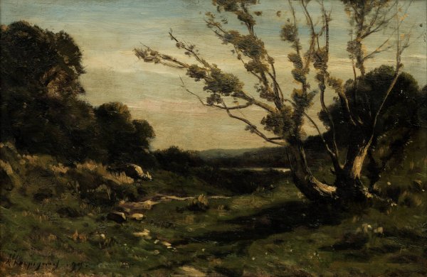 Morning in the Nievre  by Henri-Joseph Harpignies - Hand-Painted Oil Painting Reproduction