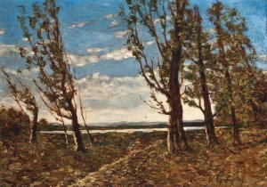 Paysage au coup de vent by Henri-Joseph Harpignies Oil Painting