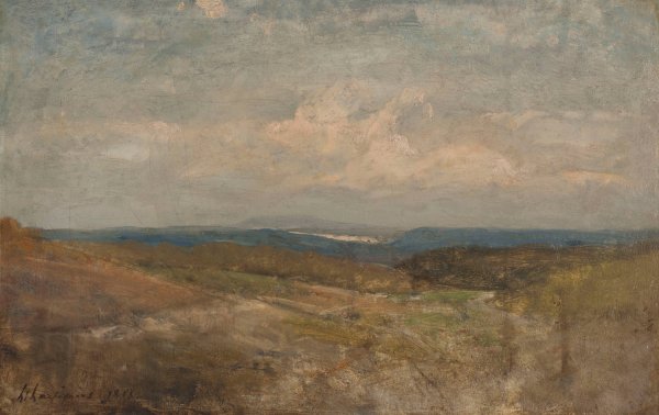 Paysage de collines  by Henri-Joseph Harpignies - Hand-Painted Oil Painting Reproduction
