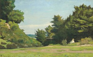 Repos Dans La Campagne by Henri-Joseph Harpignies Oil Painting