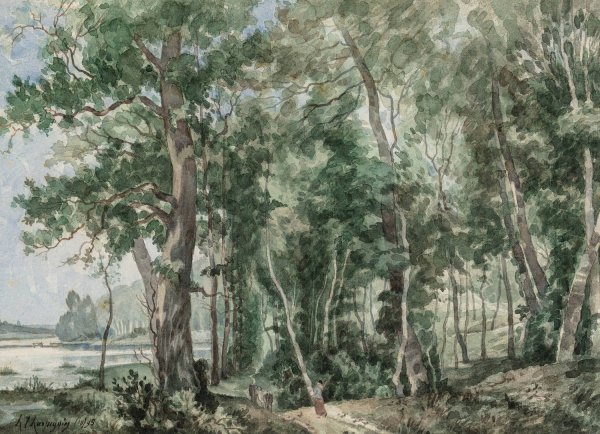 Sous-bois  by Henri-Joseph Harpignies - Hand-Painted Oil Painting Reproduction