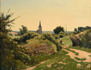 Temps de soleil a Saint-Prive by Henri-Joseph Harpignies Oil Painting