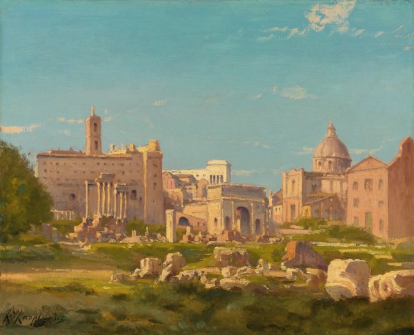 Main Product Photo of The Roman Forum Painting by Henri-Joseph Harpignies