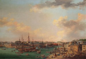 The Outer Harbor of Brest by Henri Joseph Van Blarenberghe Oil Painting