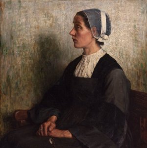 Bretonne en priere by Henri Jules Guinier Oil Painting
