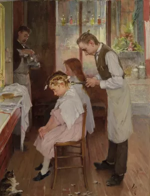 La Veille des prix by Henri-Jules-Jean Geoffroy Oil Painting