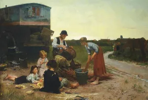 Les Vanniers by Henri-Jules-Jean Geoffroy Oil Painting