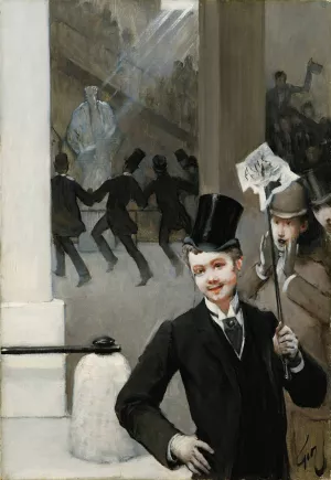 Student farandole by Henri-Jules-Jean Geoffroy Oil Painting