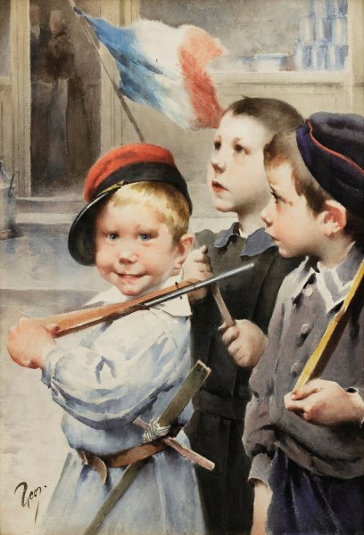Main Product Photo of The french flag Painting by Henri-Jules-Jean Geoffroy