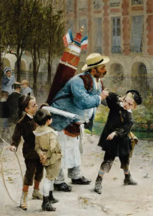 Who Broke The Glasses Has To Pay For Them by Henri-Jules-Jean Geoffroy Oil Painting