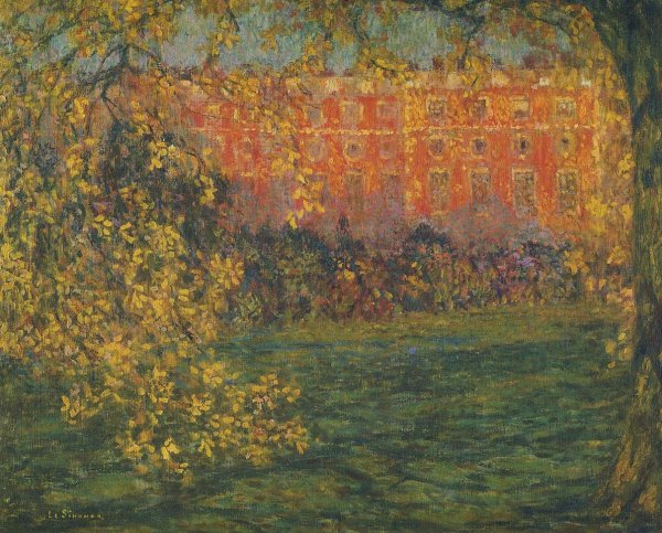 Main Product Photo of Autumn at Hampton Court Painting by Henri Le Sidaner