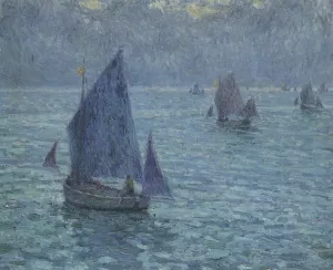 Boats at Twilight Oil painting by Henri Le Sidaner
