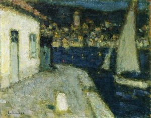 Boats, Saint-Jean-Cap-Ferrat by Henri Le Sidaner Oil Painting