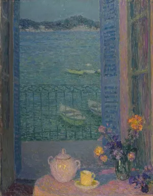 Bouquet by the window by Henri Le Sidaner - Oil Painting Reproduction