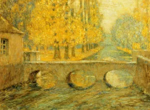 Bridge, Autumn, Gisors Oil painting by Henri Le Sidaner