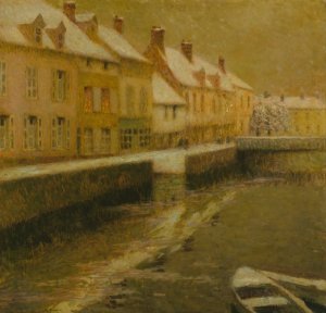 Canal in Bruges, winter by Henri Le Sidaner Oil Painting