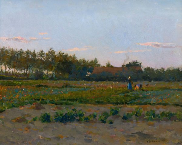 Champ De Coqueliquots  by Henri Le Sidaner - Hand-Painted Oil Painting Reproduction