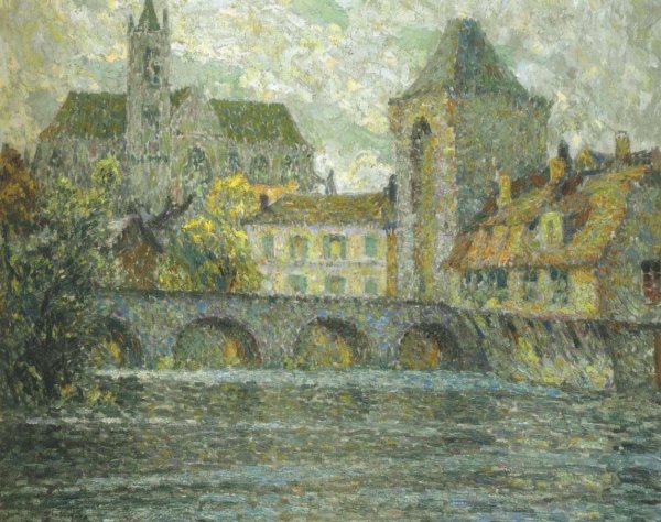 Church on the River by Henri Le Sidaner - Hand-Painted Oil Painting Reproduction