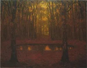 Fountain at Versailles in Autumn Oil painting by Henri Le Sidaner