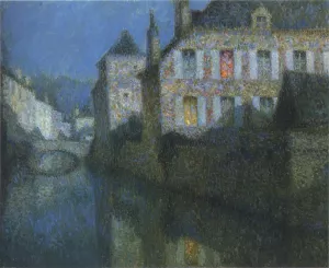 Full Moon on the River Oil painting by Henri Le Sidaner