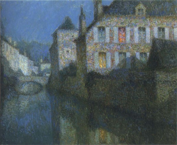 Full Moon on the River by Henri Le Sidaner - Hand-Painted Oil Painting Reproduction