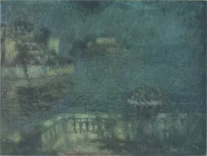 Full Moon Oil painting by Henri Le Sidaner