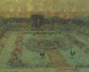 Garden at Hampton Court by Henri Le Sidaner - Oil Painting Reproduction