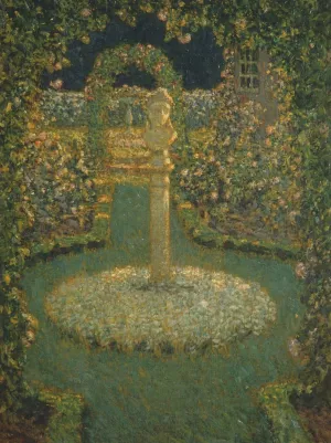 Garden in the Full Moon by Henri Le Sidaner Oil Painting