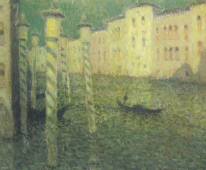 Grand Canal in Venice - Full Moon by Henri Le Sidaner Oil Painting