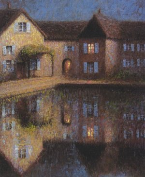 House by the Eau by Henri Le Sidaner Oil Painting